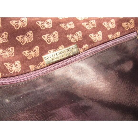 Bottega Veneta Vintage 2-Way Clutch Shoulder Bag Embossed Pink Butterfly Print - Picture 7 of 12